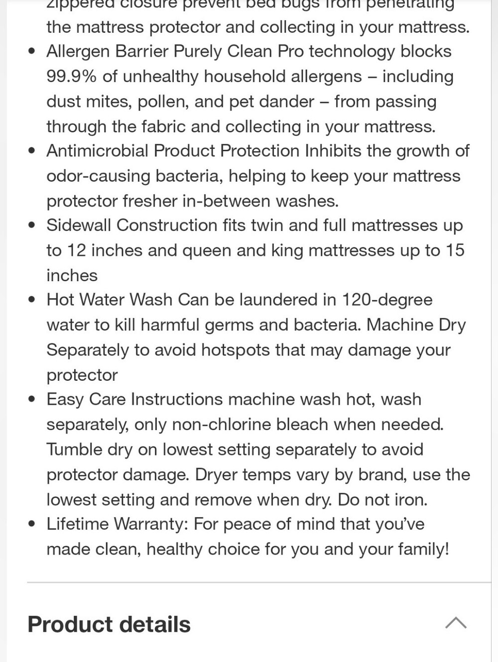 Allerease Platinum Queen Zip-Off Plush Top Waterproof Allergen and Bedbug Barrie - Picture 9 of 15